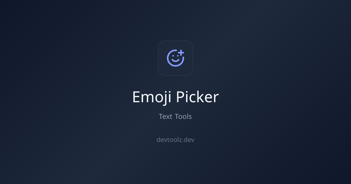 Emoji Picker — Search, Copy Emojis with Unicode Info | DevToolbox