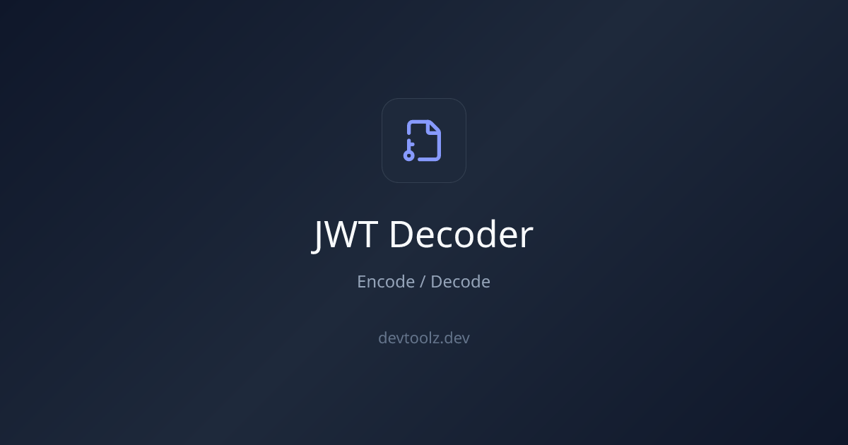 JWT Decoder — Decode JSON Web Tokens Online | DevToolbox