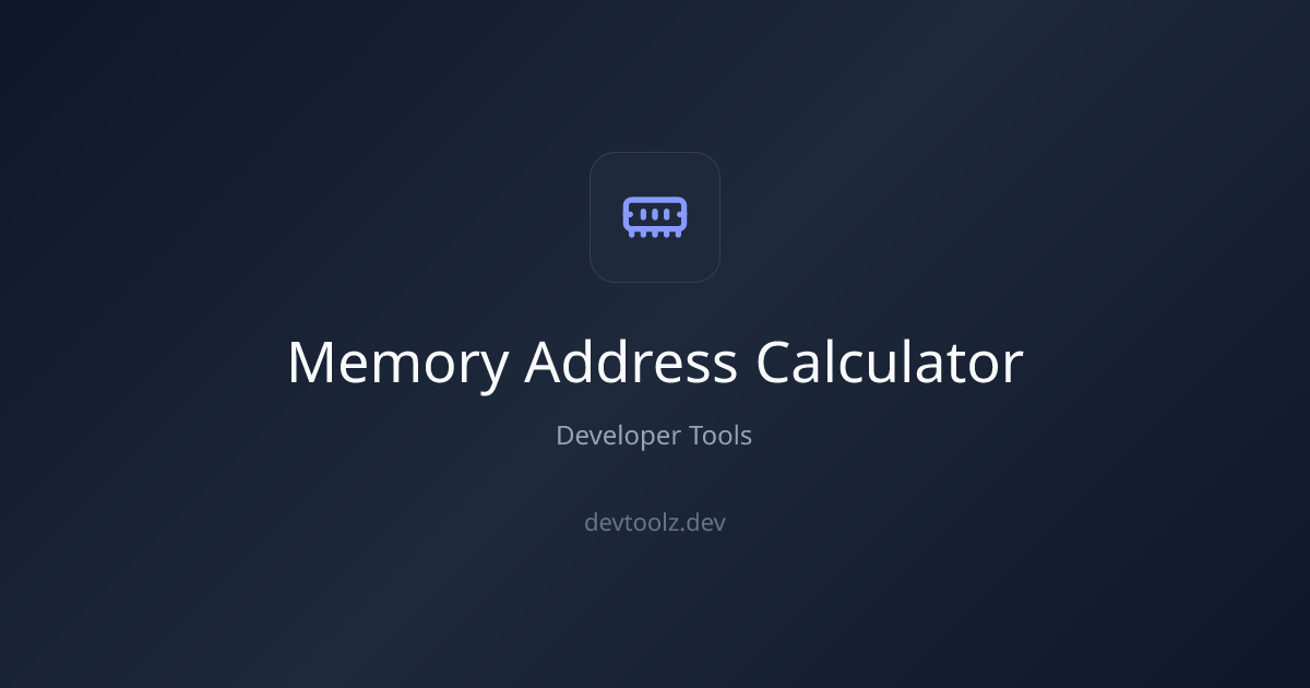 Memory Address Calculator — Hex, Decimal, Binary Converter | DevToolbox