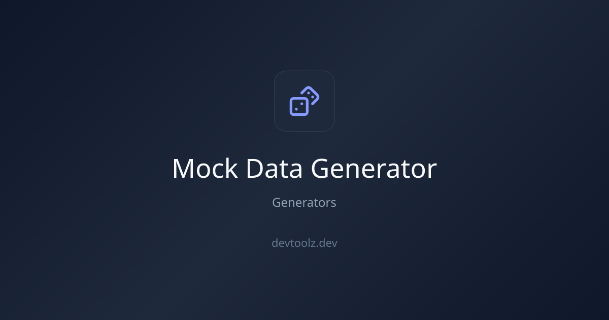 Reproducible Mock Data Generator — Same Seed, Same Data Every Time ...